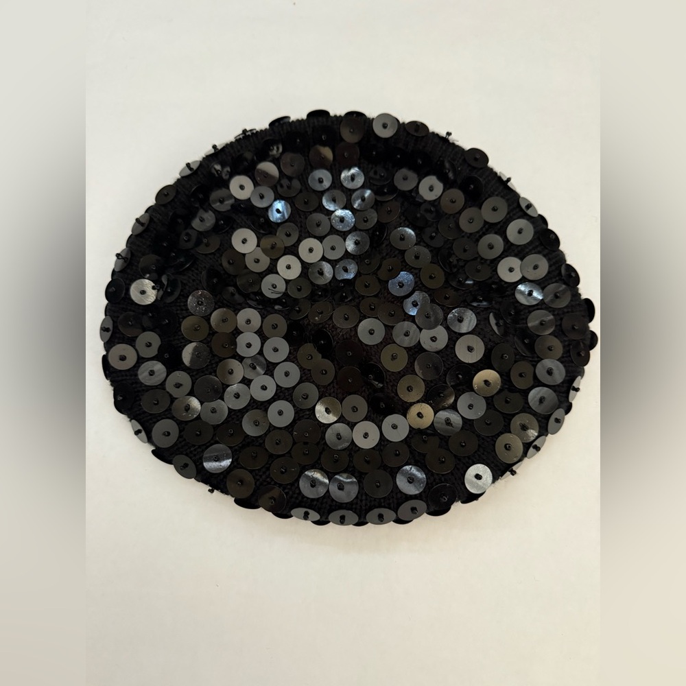 Black Sequin Beret